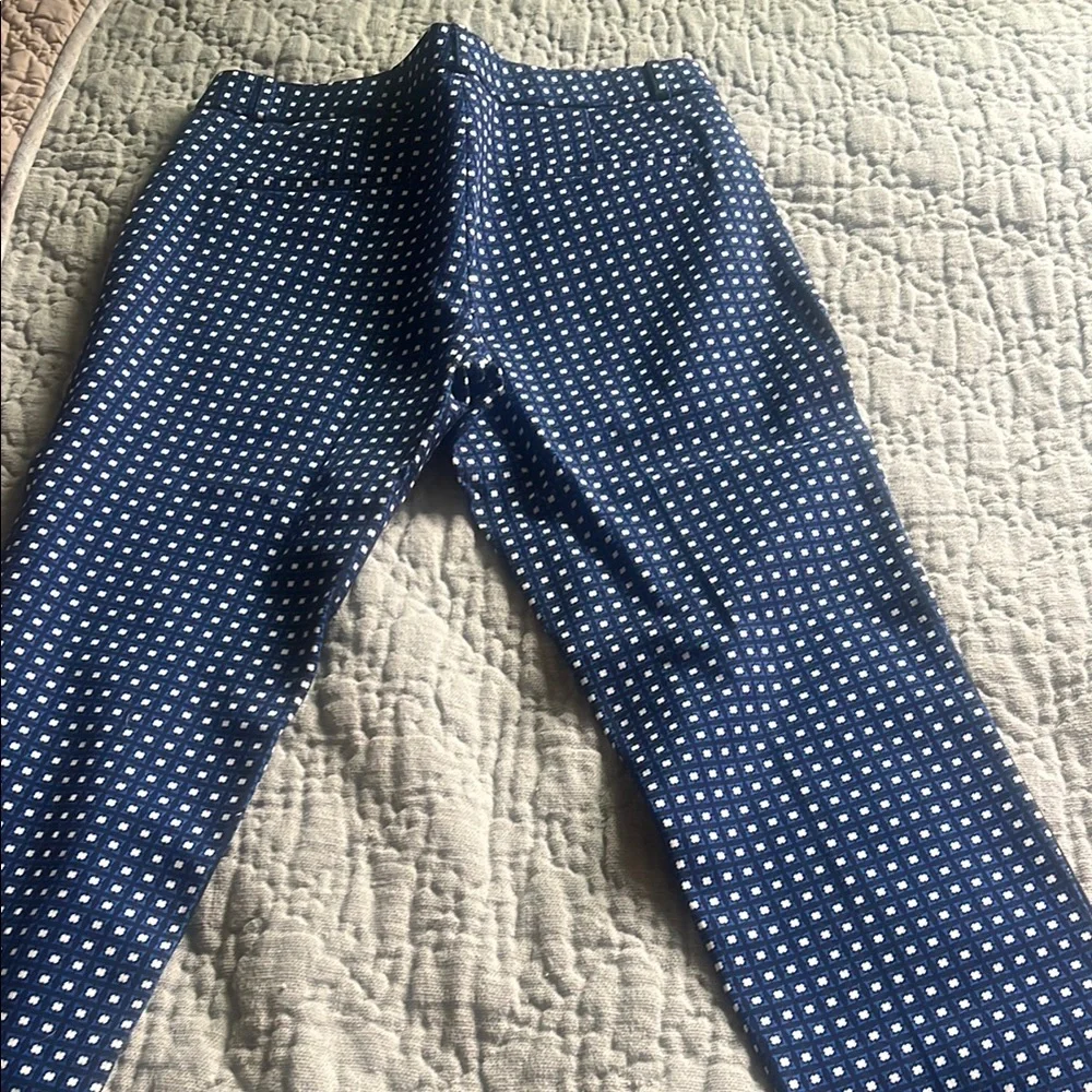 Banana Republic Navy and White Checkered Capris SZ 8